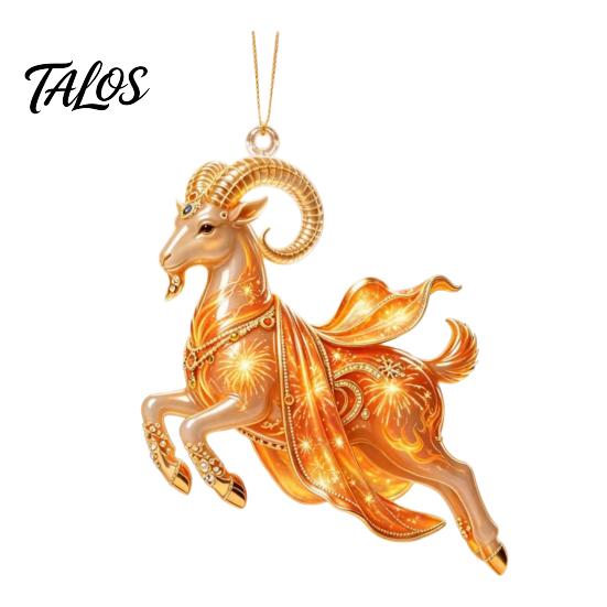 Christmas Gift for Friends Galloping Goat Hanging Ornament, 2D Flat Acrylic Pendant, New Year Seasonal Home Tree Decorations Decoration Tree, Mantel,