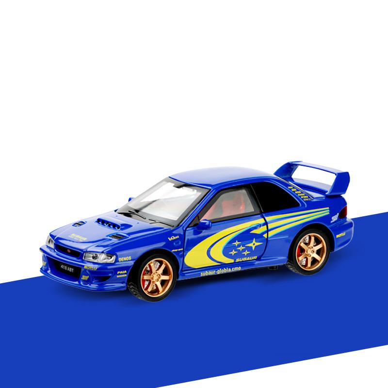 1/32 Skala Subaru Impreza WRX STI Rally Superbil Støpt Modell Legert Metallbil Barnas Leketøybil Miniatyr Mini GT Feriegaver