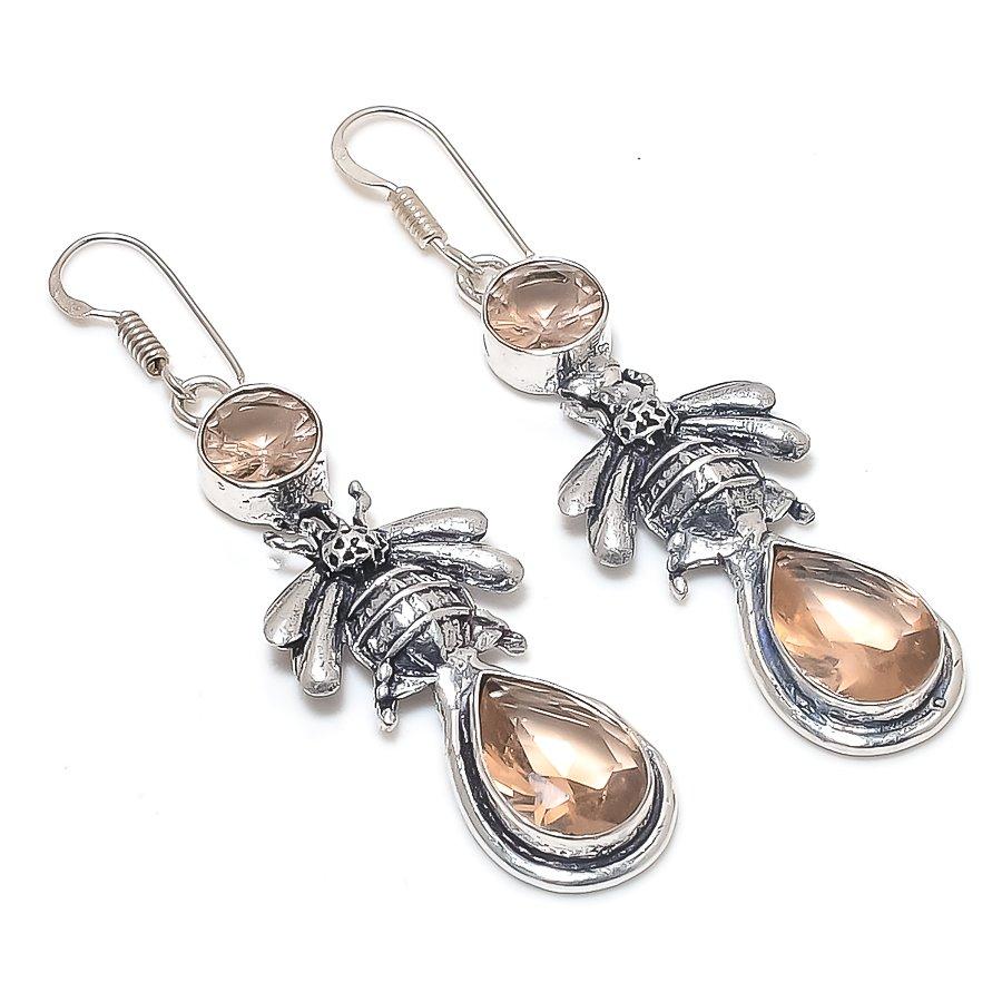 

Натуральный морганит, ручная работа, серьга из стерлингового серебра 925 пробы, 2,56 l2d63