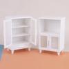 1pc Miniature Cabinet - White & Transparent Glass Door Storage Organizer, Compact Durable Design for Home Decor, Model Room Display, Creative Craft