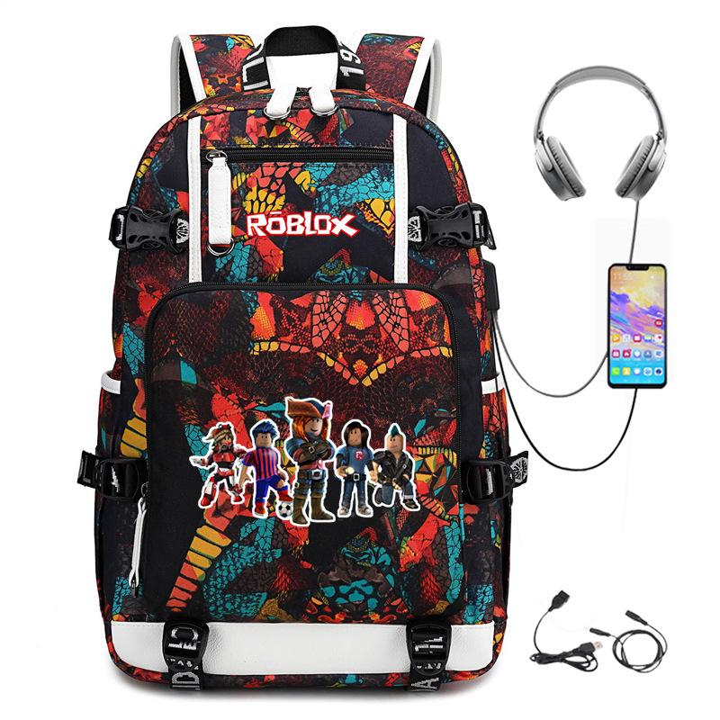 Cartoon Game Merchandise With Usb Hiking Bag College Students Outdoor Travel Large Capacity Backpack Bag