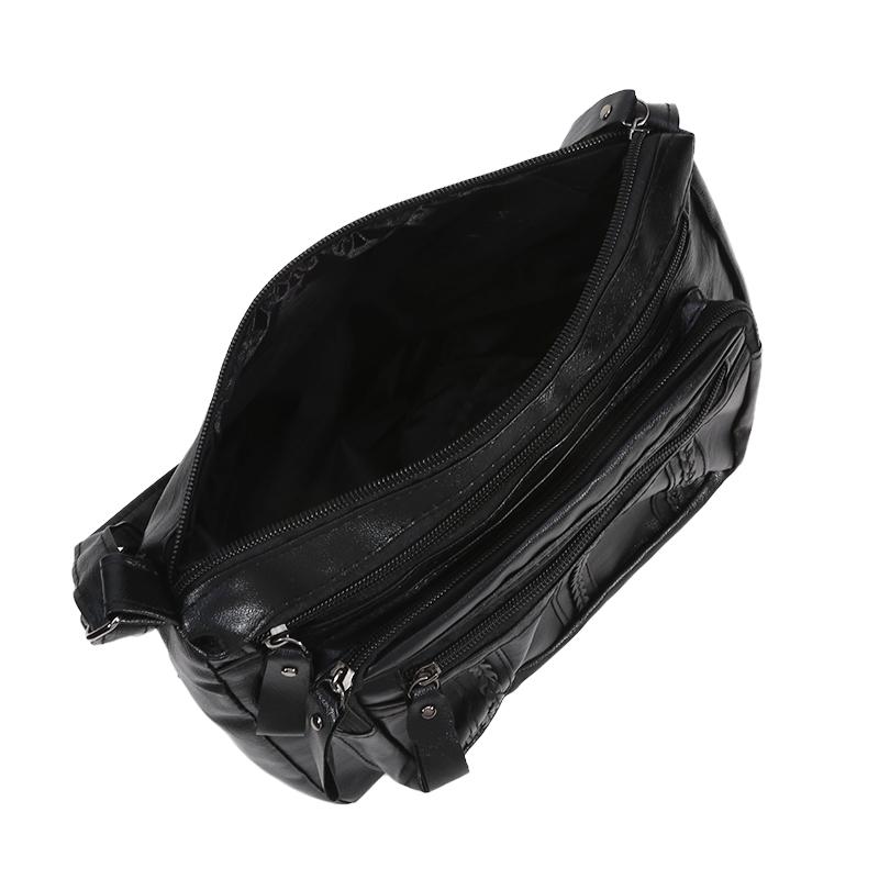 Lightweight Travel Multi-Layer Classic Shoulder Bag Soft Surface Vintage Crossbody Purse for Women