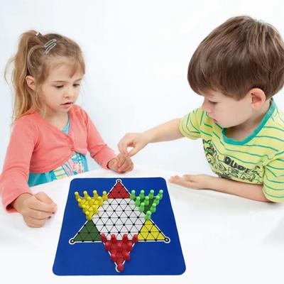 24CM Kauçuk Satranç Tahtası ile 1 Set Çin Daması Oyunu 30 Satranç Taşı Çocuklar Yetişkinler Aile Gecesi 4 Oyuncu Etkileşimli Klasik Strateji Oyunu