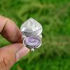 Oval African Amethyst Gemstone Solitaire Statement Mother Ring Sterling Silver