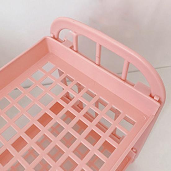 Organizer, doppelschichtiges, abnehmbares Desktop-Aufbewahrungsregal aus Kunststoff für Badezimmer