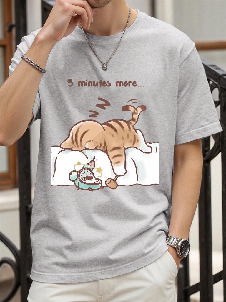 The Cat That Always Wants To Sleep Prints TShirt Women Cotton Summer Tops Soft Loose ONeck Short Sleeve Tees Casual Clothes