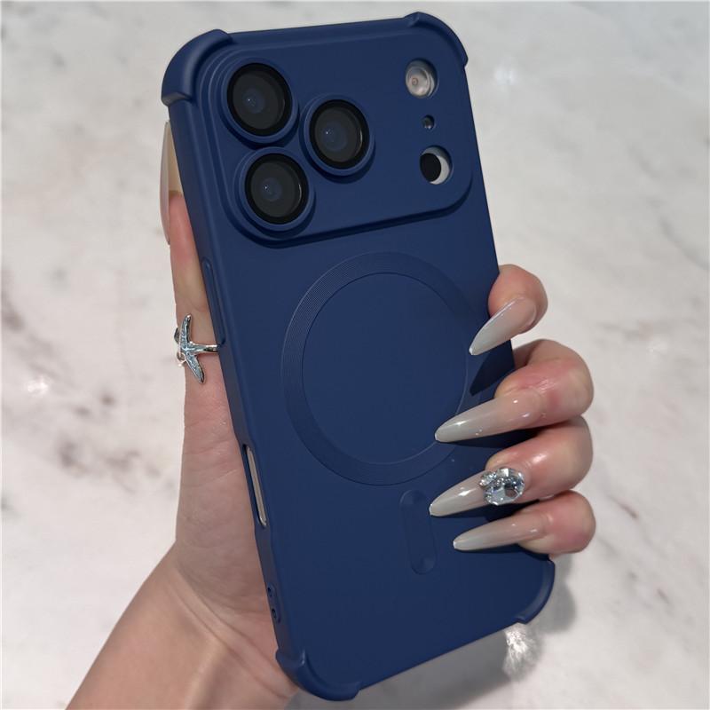 Liquid Silicone Phone Case For iPhone 17 Air 16 15 14 13 12 Pro Max Plus Magsafe Magnetic Wireless Charge Soft Cover Capa