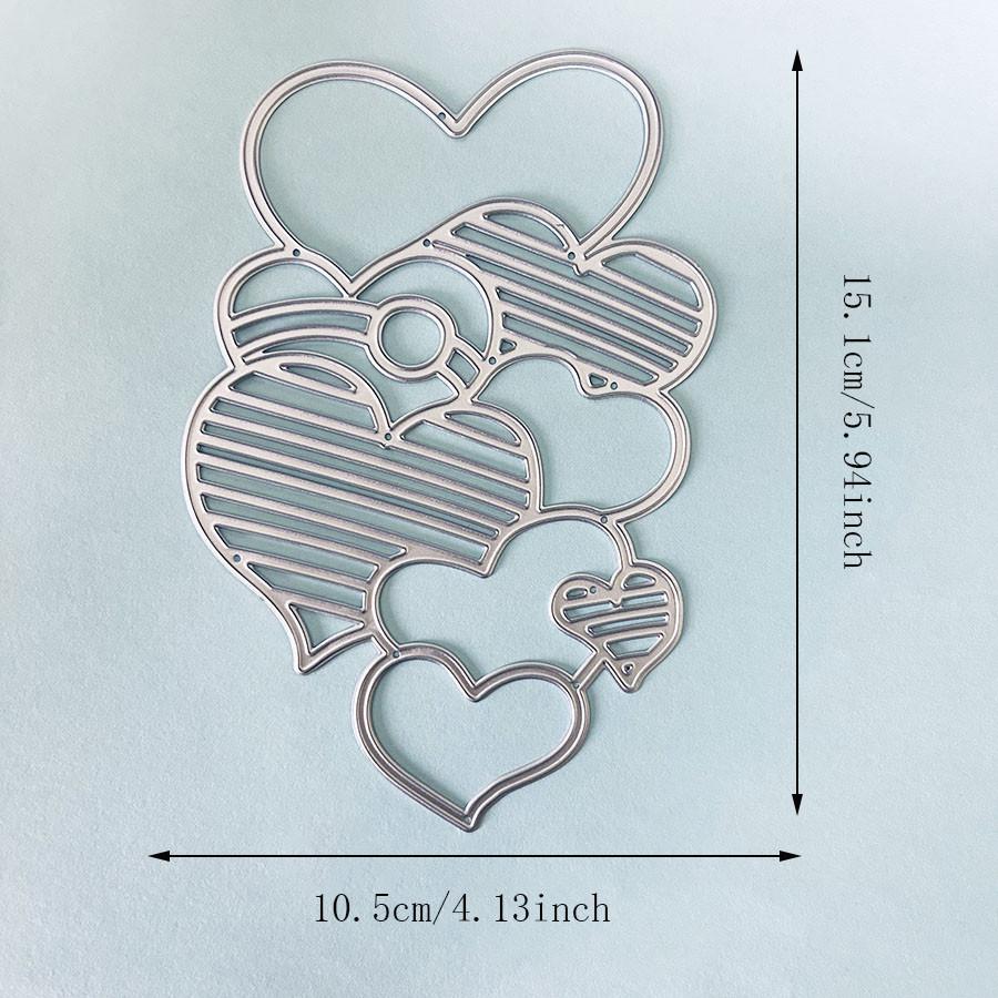 Love Heart Groups Metal Cutting Dies DIY Scrapbooking Embossing Paper Photo Album Crafts Templates Mould Stencils