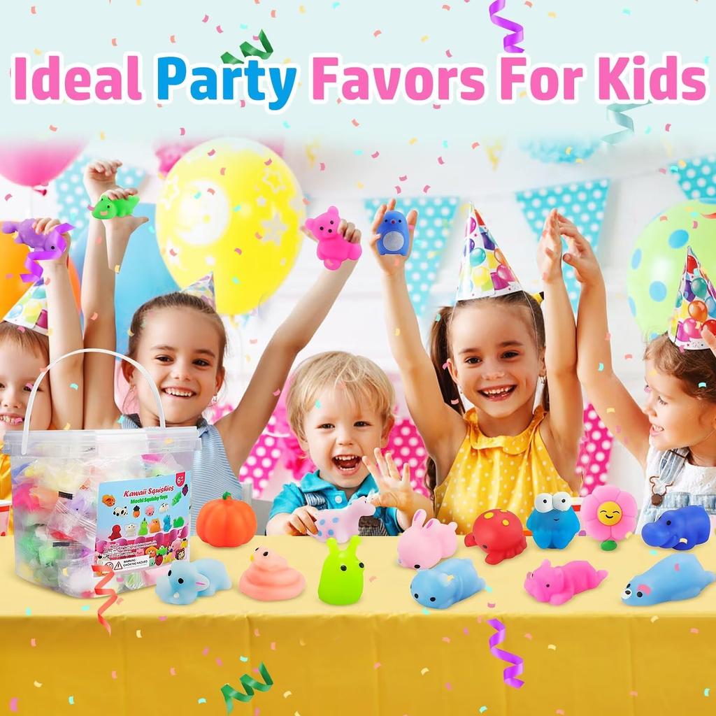 PNIOTAIN Squeeze Toy Set Animal Shaped Squishy Toys Stress Relief Toys Party Bag Filler Relaxation Goods Prizes 60-Piece - - - - - Kids'