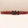 Women's Men's Oversized Belt Leopard Print Rhinestones Embellished Rivets Accent Western Girdle for Hip Hop Event