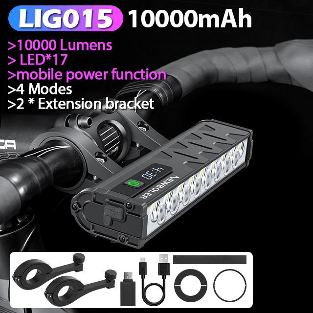 NEWBOLER Bicycle Light Front 10000Lumen Bike Light 10000mAh Waterproof Flashlight USB Charging MTB Road Cycling Lamp Accessories