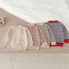 Maglioni per neonati per ragazzo e ragazza, maglione in cotone neonato con scollo tondo a righe e fondo a pois