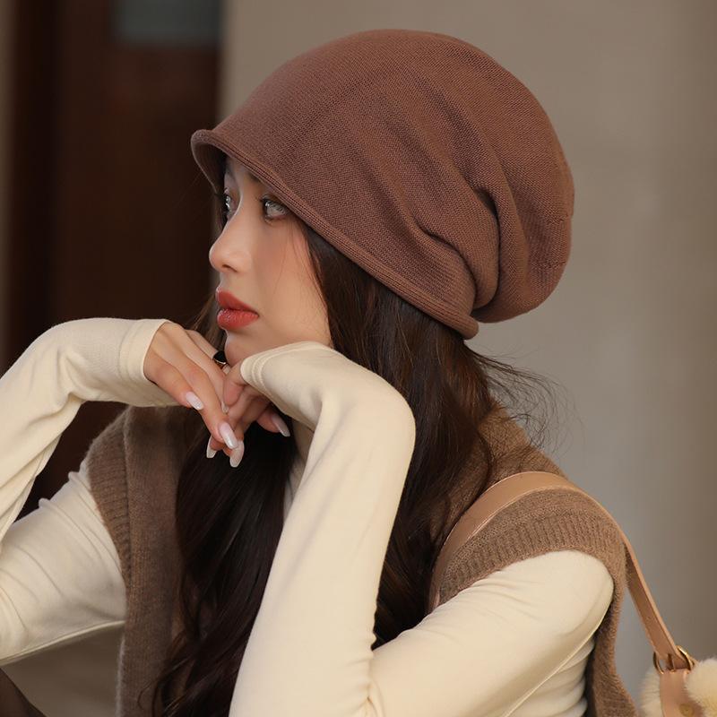 

Шапка для девочек осень-зима новая теплая вязаная шапка-бини тонкая для кондиционера чистый хлопок ночной колпак платок на голову шапка для фиксации головы Average size (56-58cm) темно-коричневого