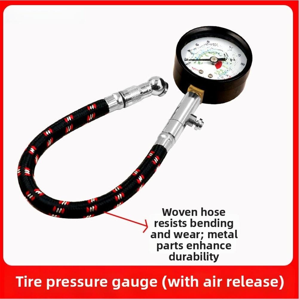 Black Tire Pressure Gauge Optimal Tire Pressure Tool Pressure Sensor Air Release Valve Quick Deflation Function