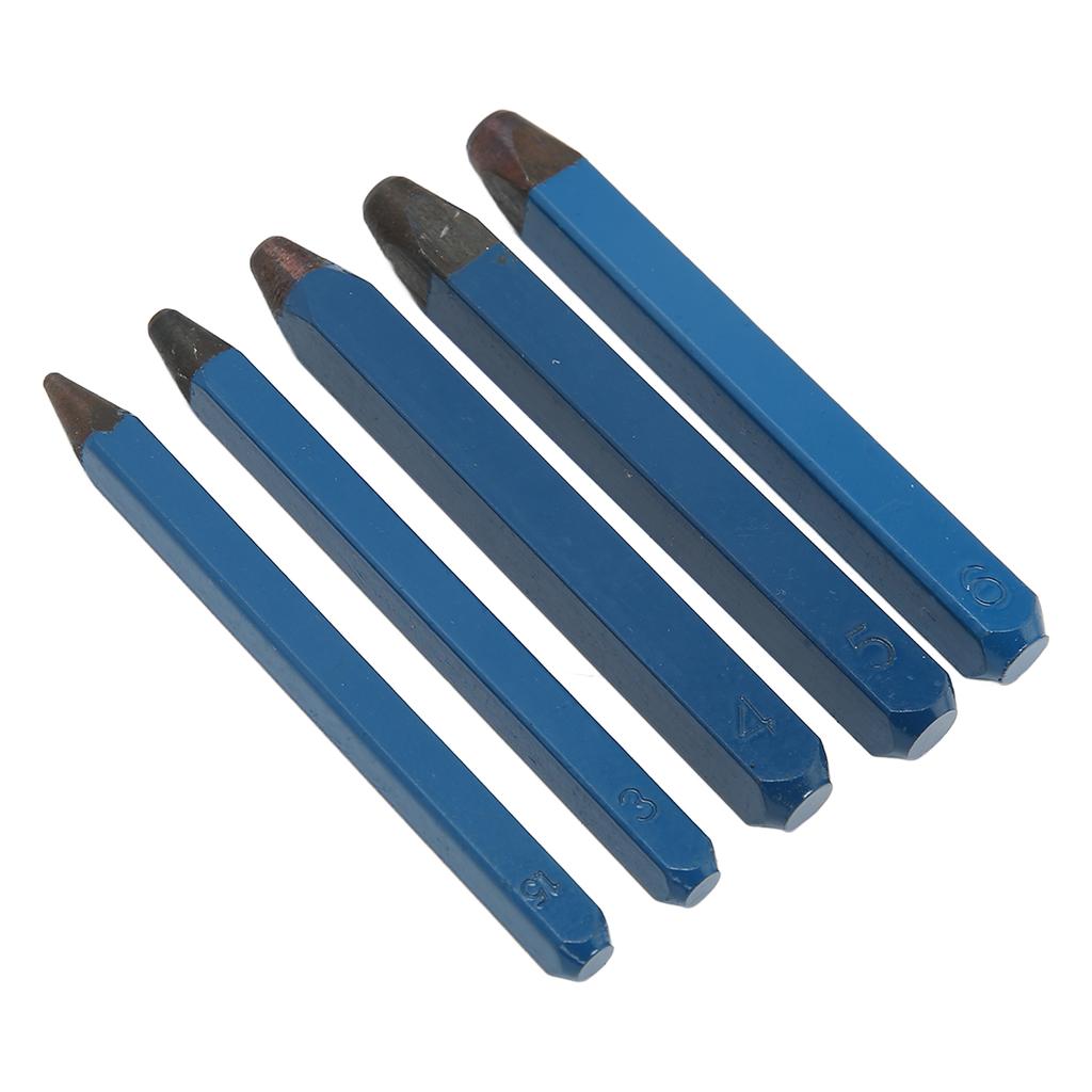 5pcs Jewelry Stamping Set 45 Steel Different Patterns Metal Stamps Punches Tools for Wooden Metal