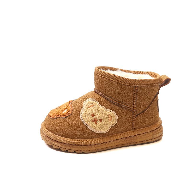 Girls Snow Boots Warm Plush Winter Shoe for Girl Kid Thick Children Cotton Shoes Korean Version Leather Ankle Boots Zapatos Niña