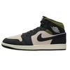 Jordan Air Jordan 1 Moss Green White Rhythm Mid top Vintage Basketball Shoes Men's HV4091-102(Team1321-)