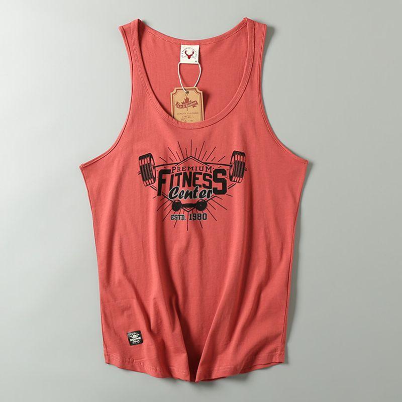 Foreign Trade Daily Order Minimalist Summer Loose Sleeveless T-shirt Rubber Red XL