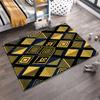 Geometric Pattern Carpet with Yellow and Black Abstract Design Motif Suitable for use as an anti-slip for living room bedroom sofas