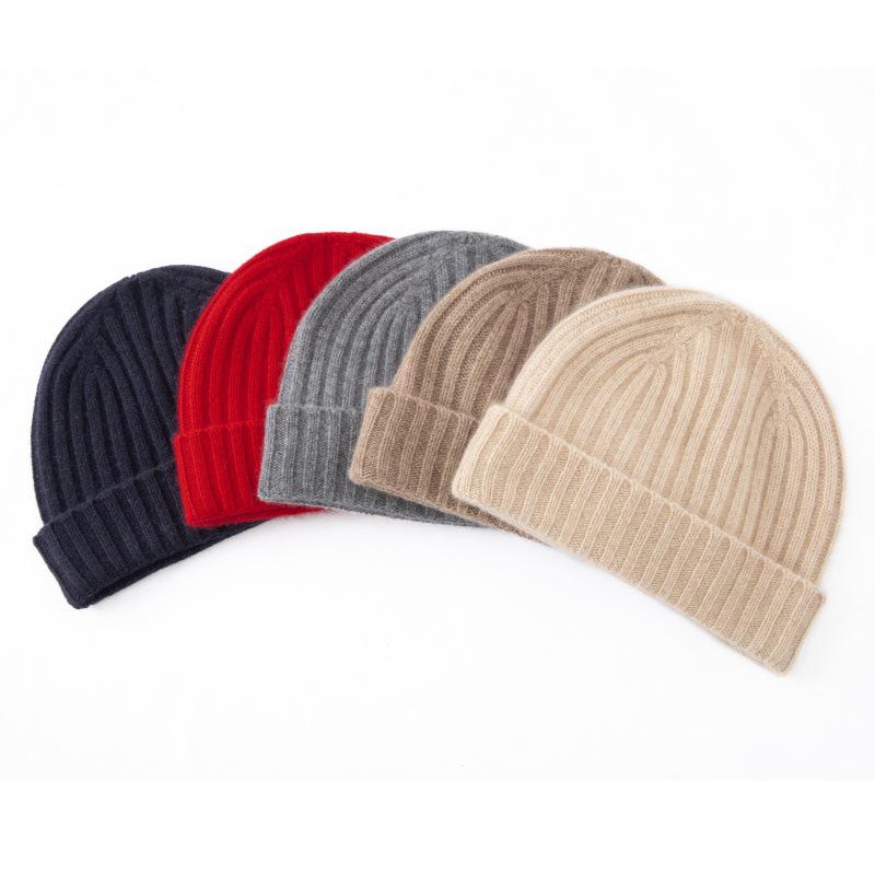 100% Pure Cashmere Knit Hat - Men's Ear Protection for Autumn/Winter