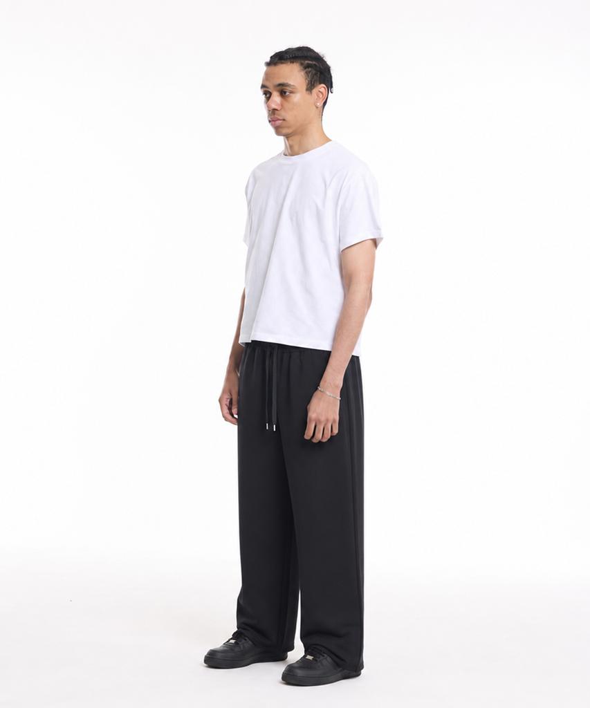 CREAM SODA LAB Air Essential Side Cut Wide Elastic Pants Black