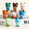 8/24PCS Cartoon Christmas Elk Katie Cat Cute DIY Jewelry Pendant Keychain Doll Desktop Decoration Resin Accessories