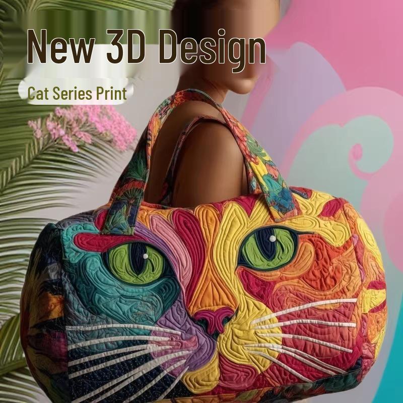 3D Cat Series Women's Travel & Yoga Handbag
