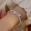 1pc Elegant Adjustable Faux Pearl Beaded Bracelet for Women, Geometric Design, Sophisticated Stylish Accessory for Daily Use, Parties, and Vacations