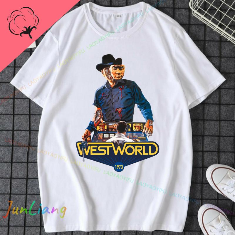 Westworld Movie T Shirt Mens Shirts Graphic Tee 100 Cotton Fashion Vintage Mens Womens Harajuku Y2k Clothes Clothing Tshirts