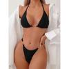 Split swimsuit women's sexy metal chain bikini neck triangle cup high fork hot-selling European and American style swimsuit women