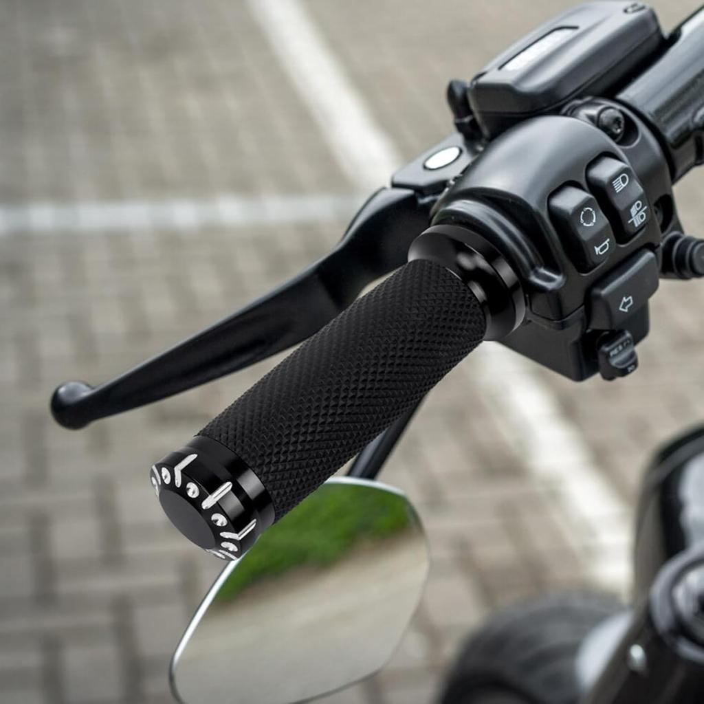 Electronic Throttle 1" Handlebar Grips for 25mm Handle Bars Universal Fit for Harley Softail Deluxe Breakout Low Rider Street Glide Road King Electra