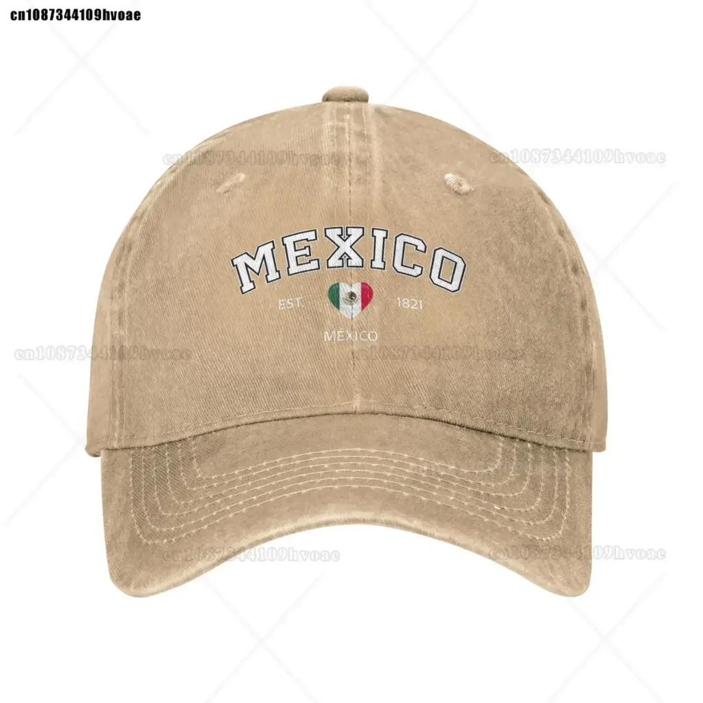 Mexico Flag Caps EST Retro Cowboy Washed Baseball Caps Female Sport Denim Sunscreen Hats Spring Summer Cap Men Trucker Cap