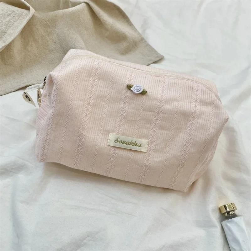 Cute Cosmetic Bag Yellow Pink White Makeup Pouch Portable Travel Toiletry Cosmetic Organizer Storage Bag for Women