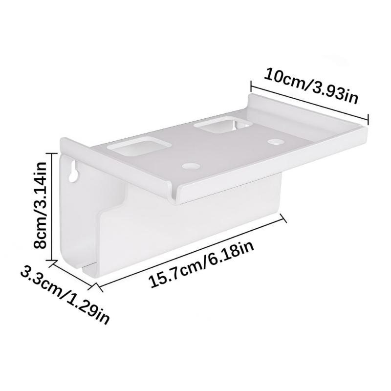 Wall Mounted Electric Toothbrush Holder Strong Adhesive Backing Toothbrush Stand Easy Installation Bathroom Accessory