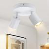 Ceiling Spotlight - NETTLIFE - 2-light GU10 Spotlight - 350° Adjustable - White Metal - Modern Style