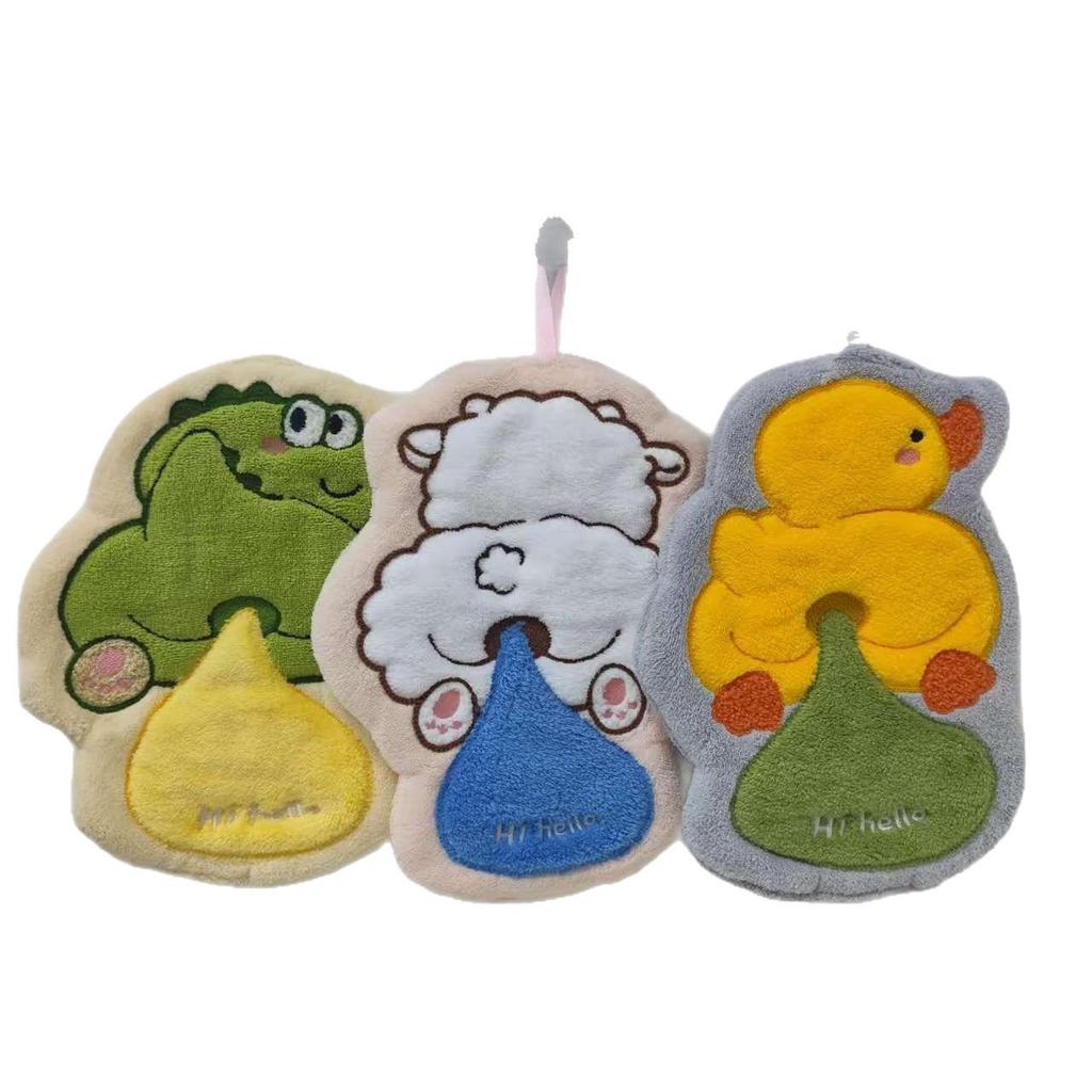 Creative Cute Rainbow Coral Fleece Hand Towel: Quick-Dry, Absorbent, Multi-Purpose for Kids