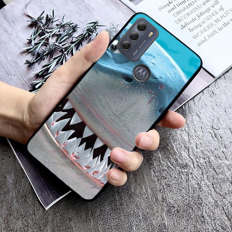 Whale Shark fisch Telefon Fall für Motorola Moto E7 Plus E32 E20 E40 Rand 20 Lite G22 G52 G20 G30 G100 G60 g50 G10 G Pure G Stylus
