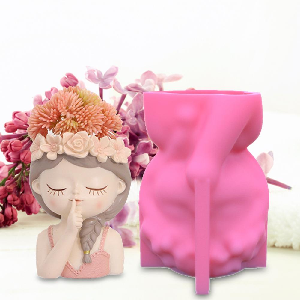 Silicone Candles Making Molds DIY Cute Girl Manual Specimen Mould Tasteless Soft for Abstract Architectural Decorations