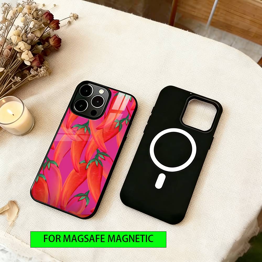 Red Chili Pepper Phone Case For iPhone17,16,15,14,13,12,11 Plus,Pro Magnetic For Magsafe Wireless Charging