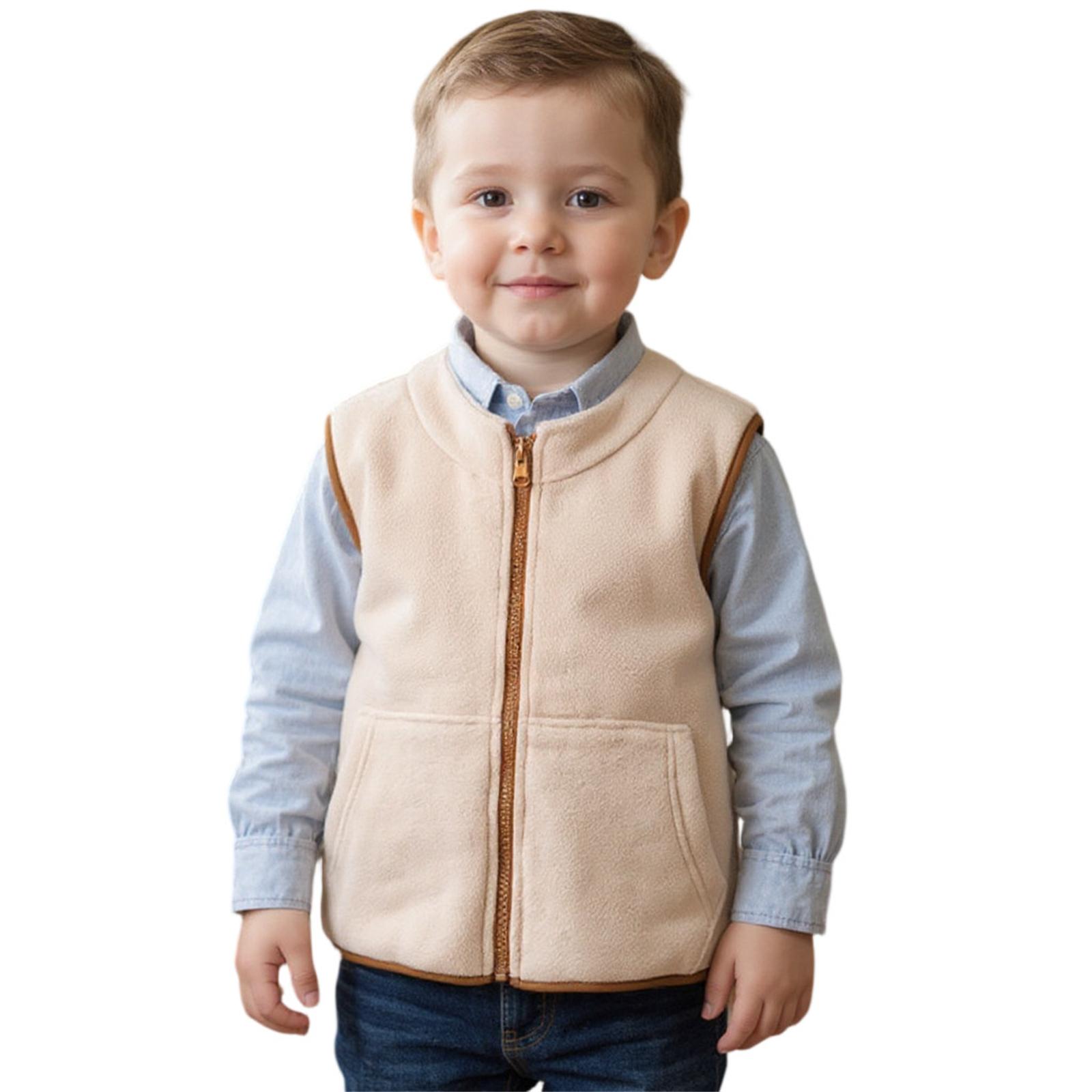 Children s Vest  Fleece Vest  And Winter Plus Velvet Thickened Waistcoat Children s Vest 150 кофейный