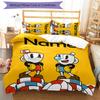 3pcs Custom Name Cuphead Bedding Set Duvet Cover Closure Includes 1 Duvet Cover & 2 Pillowcases for All Seasons Bedroom Decor