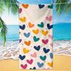 Colorful heart-shaped white pattern sunscreen and windproof suitable for beach pool camping travel beach blanket