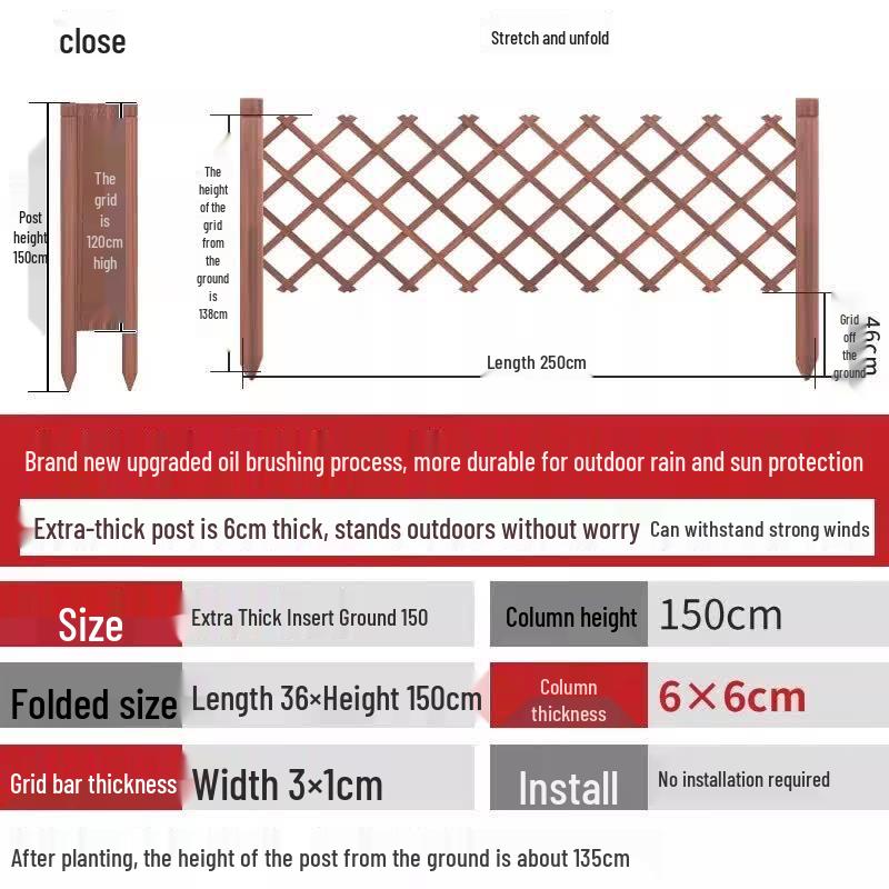 Jinggeng Outdoor Anti-Corrosion Wood Garden Fence & Trellis