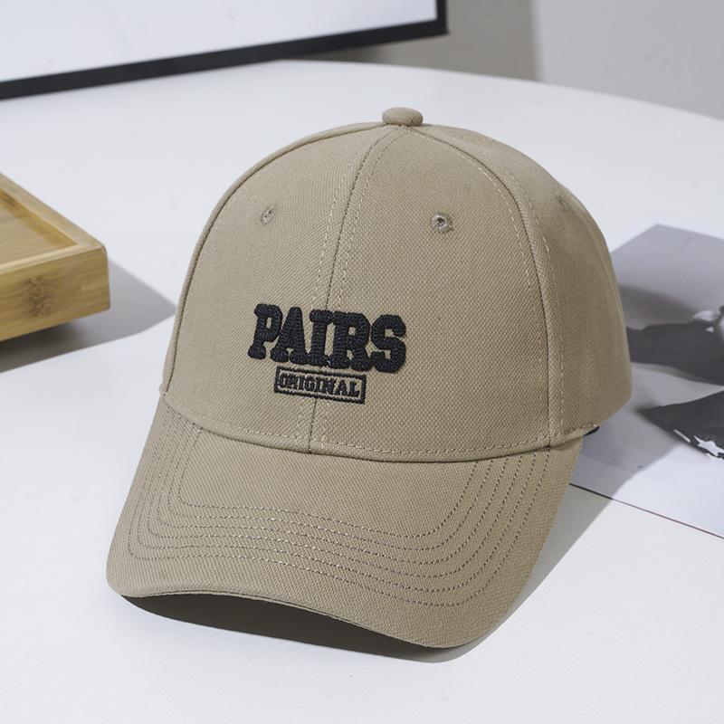 Hat Women's Summer New Letter Embroidery Hardtop Baseball Cap Trendy Boys Big Head Circumference Cap