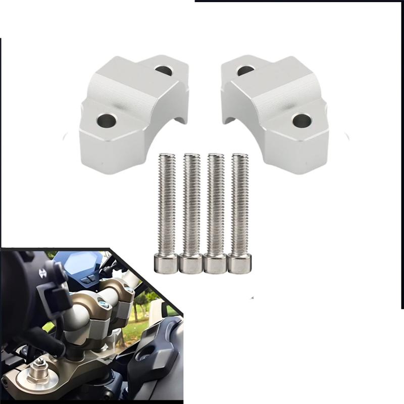 For  XSR900 XSR-900 XSR-900 2016-2024 Motorcycle Handlebar Riser Drag Handle Bar Clamp Extend Adapter Accessory Silver