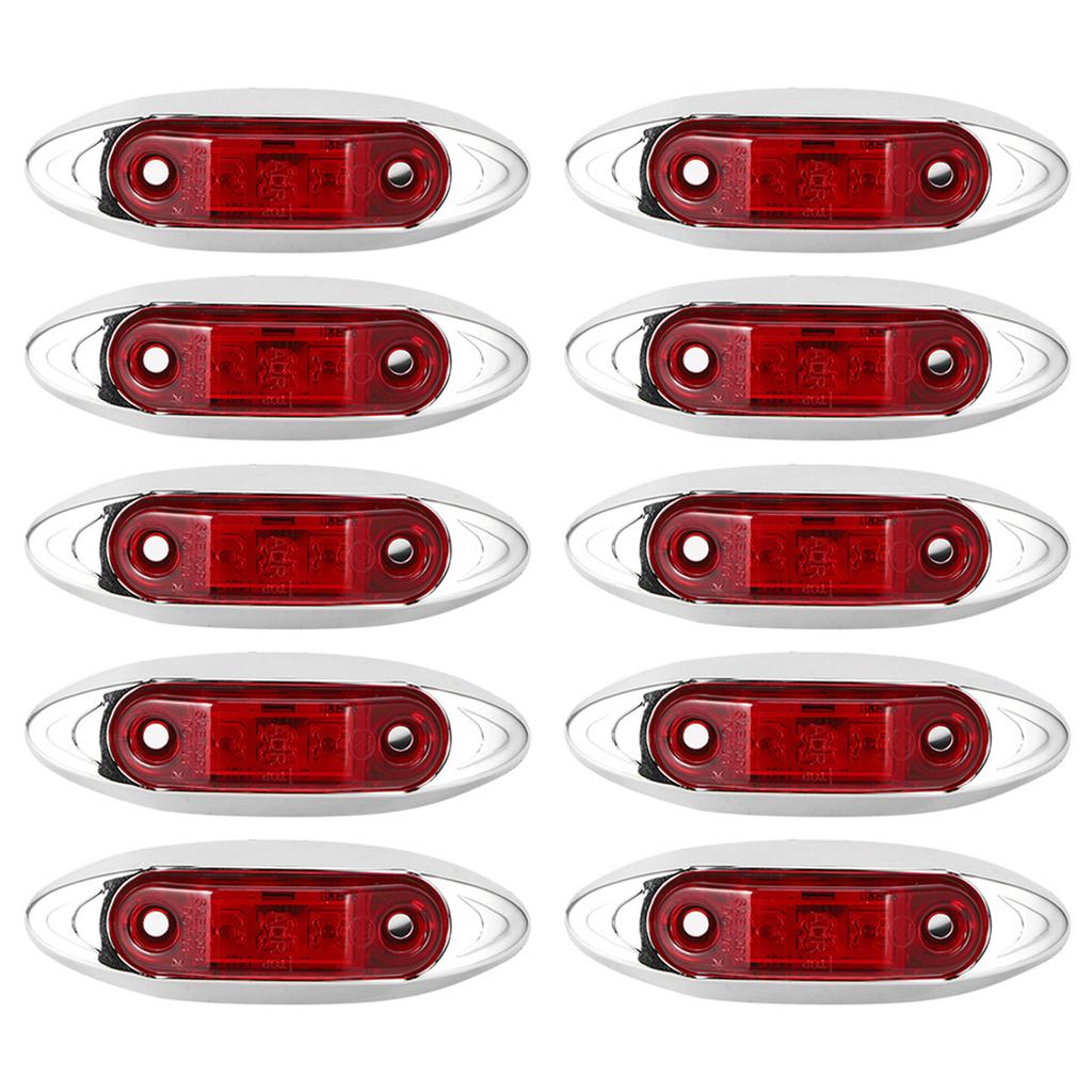 10pcs 3LED Side Marker Light Waterproof Dustproof Lamp for Truck Trailer Lorry