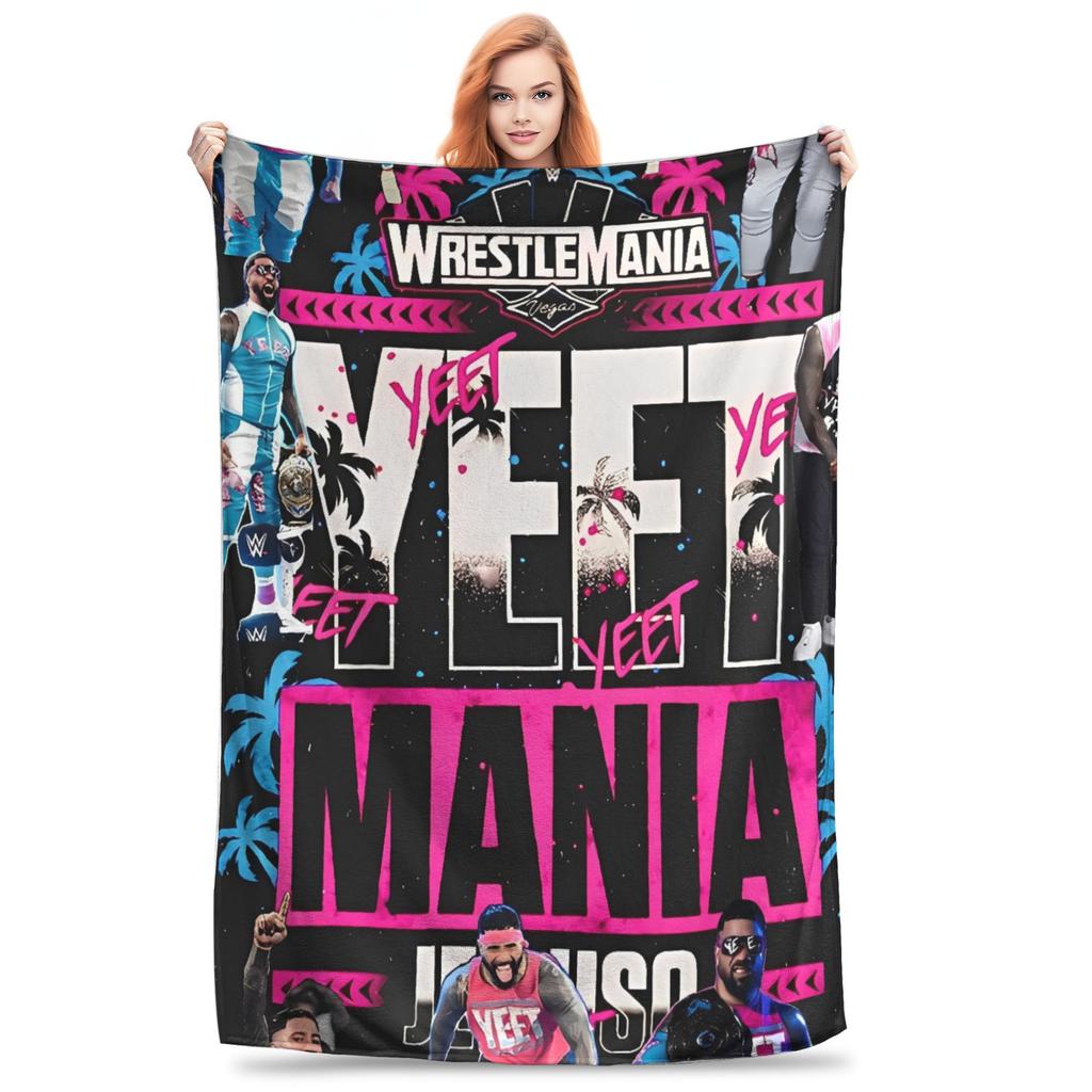 JEY YEET USO Wrestling Hřejivá deka Dětská plyšová přehozová deka Vtipný přehoz na pohovku Křeslo Flanelová přikrývka Potah na rozkládací pohovku