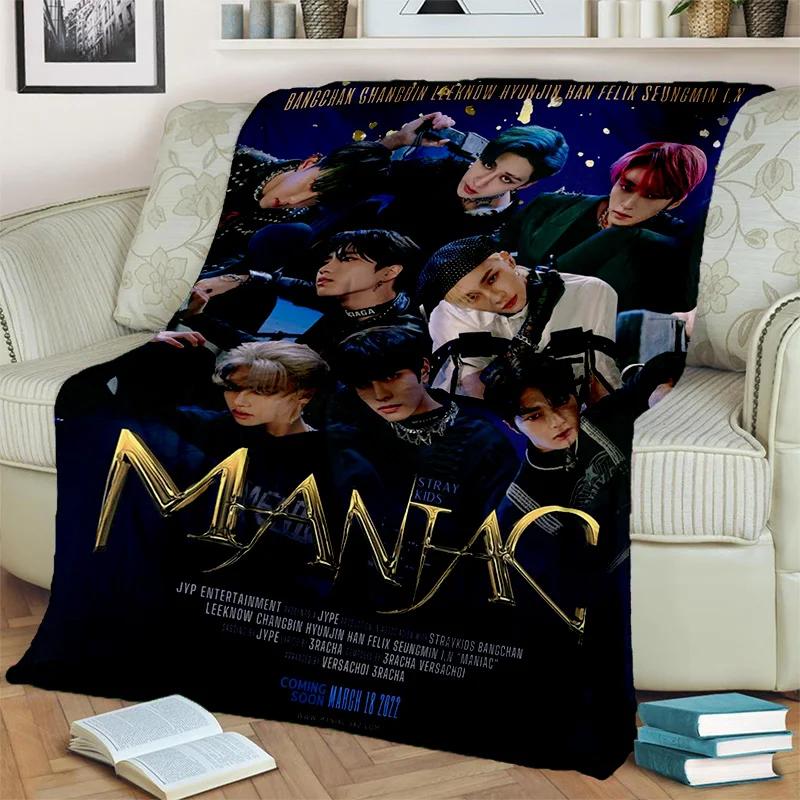 3D Kpop Stray Kids Korea Singer Blanket,Soft Throw Blanket for Home Bedroom Bed Sofa Picnic Travel Office Rest Cover Blanket Kid