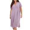 Womens/Ladies Floral V Neck Curved Short-Sleeved Wrap Dress