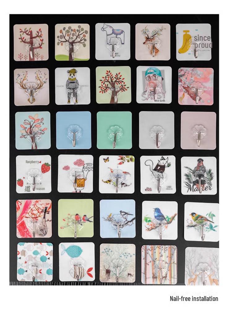 Бесшовный самоклеящийся крючок для кухни и ванной комнаты Small pattern hook